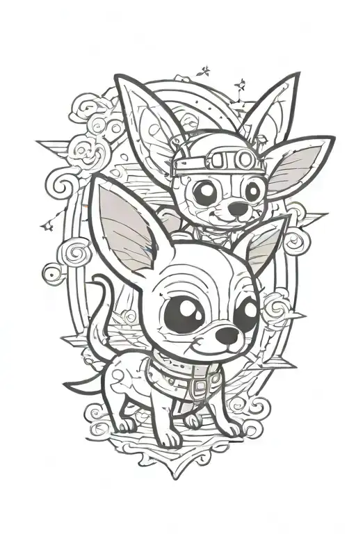 chihuahua adventure time style  tattoo design idea
