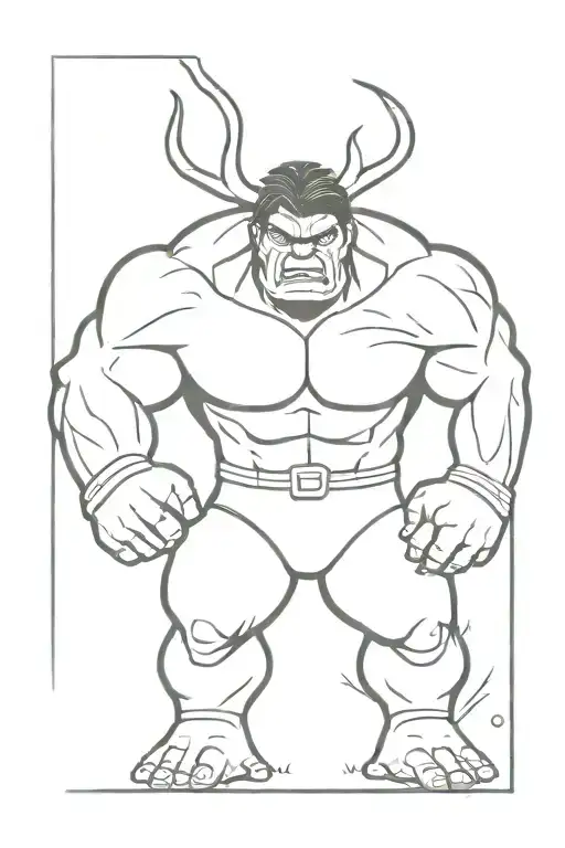 native american indian hulk monster angry tattoo design idea