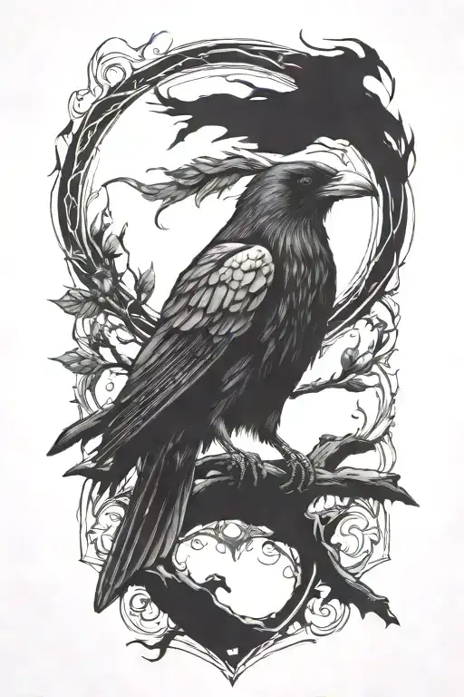 Blackout Raven tattoo design idea