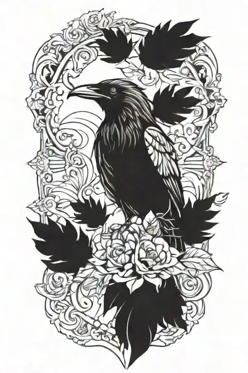 Blackout Raven tattoo design idea