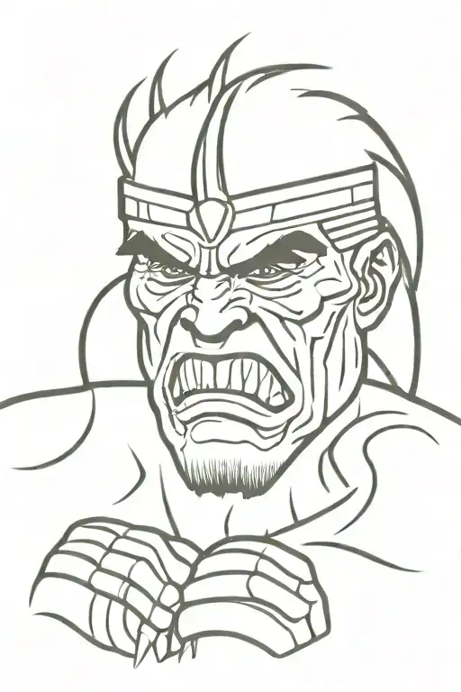 native american chief hulk monster tattoo design idea