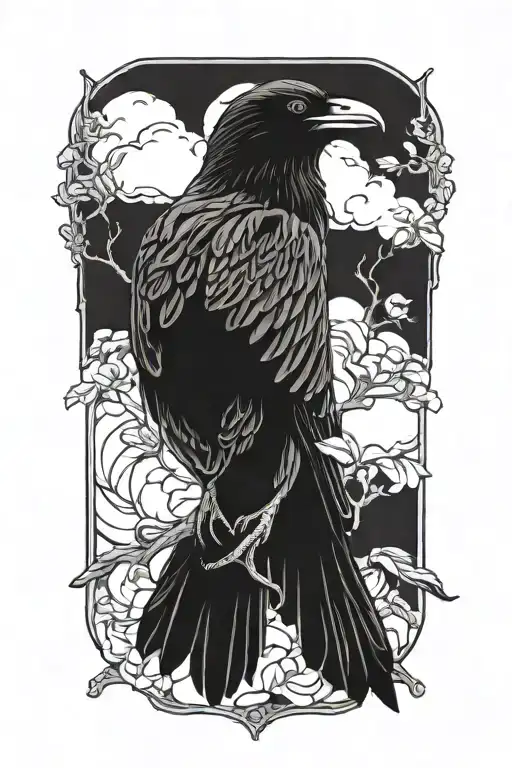 Blackout Raven tattoo design idea