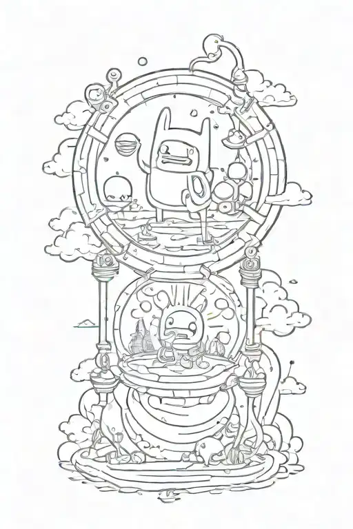 adventure time cartoon tattoo design idea