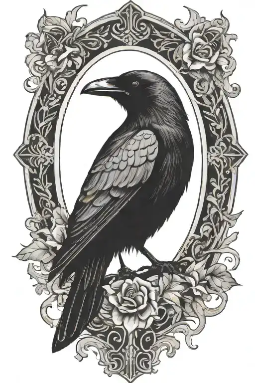 Blackout Raven tattoo design idea
