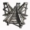 railroad nail tattoo design idea