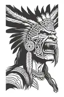 Native American Chief Feather Head Dress Hulk Angry Screaming Full Body tattoo design idea