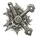 railroad spike tattoo design idea