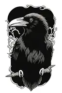 Blackout Raven tattoo design idea