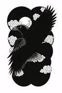 Blackout Raven tattoo design idea