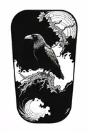 Blackout Raven tattoo design idea