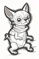 animation style adventure time chihuahua tattoo design idea