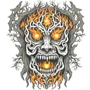 firewood bush fire tattoo design idea