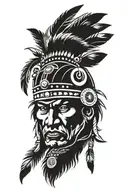 Native American Chief Feather Head Dress Hulk Angry Screaming Full Body tattoo design idea