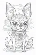 animation style adventure time chihuahua tattoo design idea