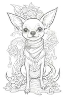 animation style adventure time chihuahua tattoo design idea