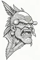 native american chief hulk monster yelling tattoo design idea