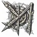 railroad spike simple tattoo design idea