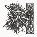 railroad spike simple tattoo design idea