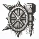 railroad spike simple tattoo design idea