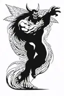 native american chief feathers full body hulk mutant angry roaring tattoo design idea