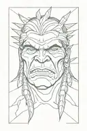 native american chief hulk monster tattoo design idea