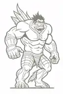 native american hulk monster angry tattoo design idea