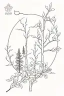 forrest fire bush wood  tattoo design idea
