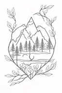 forrest fire bush wood  tattoo design idea