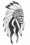 Native American Chief Feather Head Dress Hulk Angry Screaming Full Body tattoo design idea