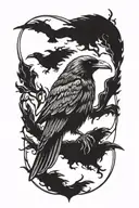 Blackout Raven tattoo design idea