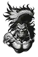 native american chief hulk monster roaring tattoo design idea