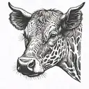 cattle cow head tattoo design idea