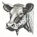 cattle cow head tattoo design idea