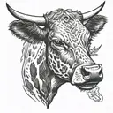 cattle cow head tattoo design idea