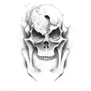 Hour glass made from the Grim Reaper with it broken and sand coming out tattoo design idea