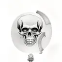 Hour glass made from the Grim Reaper with it broken and sand coming out tattoo design idea