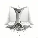 Hour glass made from the Grim Reaper with it broken and sand coming out tattoo design idea