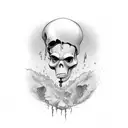 Hour glass made from the Grim Reaper with it broken and sand coming out tattoo design idea