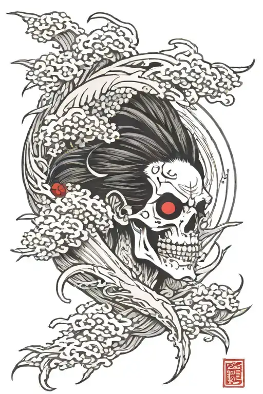 japanese shinigami tattoo design idea