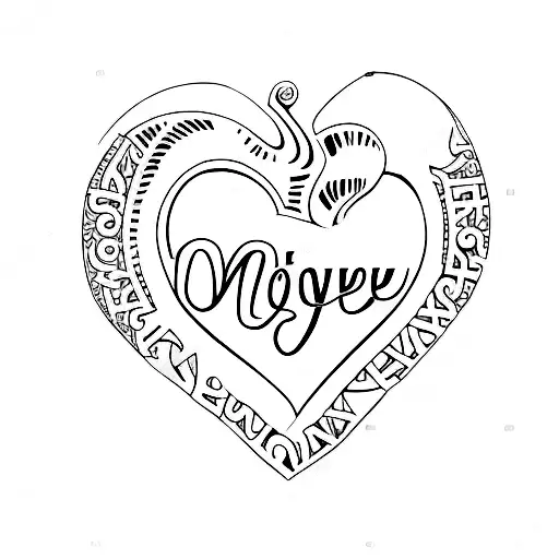 A heart-shaped lock with the words 'my love' engraved on it tattoo design idea