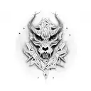 letra R gotica tattoo design idea