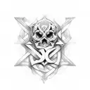 letra R gotica tattoo design idea