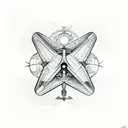 An intricate mechanical design incorporating elements of a plane's engine and your four dogs, symbolizing your passion for mechanics and flying tattoo design idea