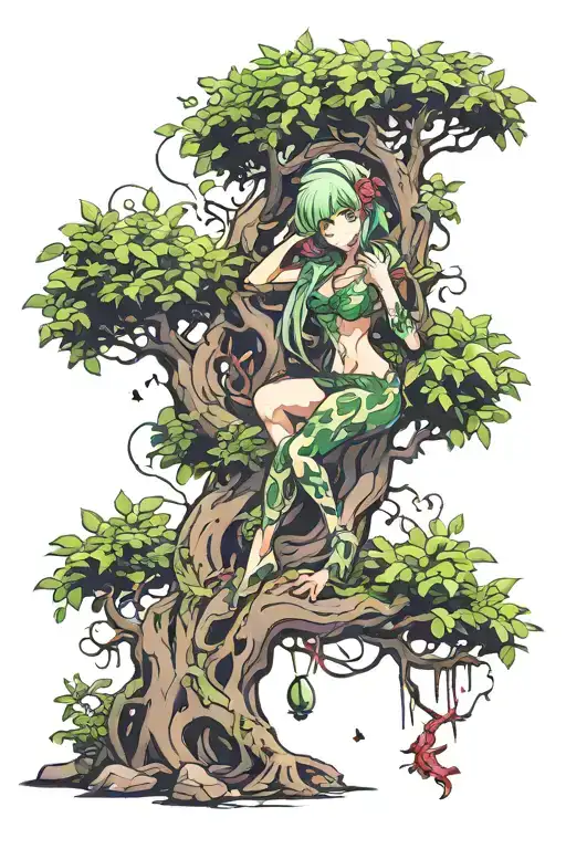 poison tree growing tattoo design idea