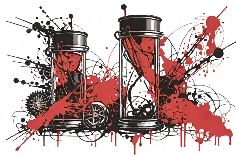 555 hour glass tattoo design idea