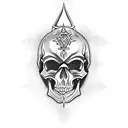 Skull medieval weapons dark tattoo design idea