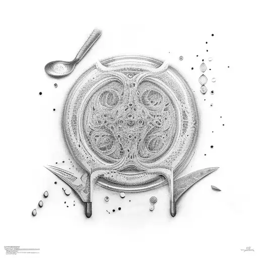 A spoon bending like in the Matrix tattoo design idea