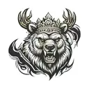 the king of warrior bear head with angry face scares scary looking   tattoo design idea