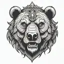 the king of warrior bear head with angry face scares scary looking   tattoo design idea