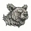 the king of warrior bear head with angry face scares scary looking   tattoo design idea